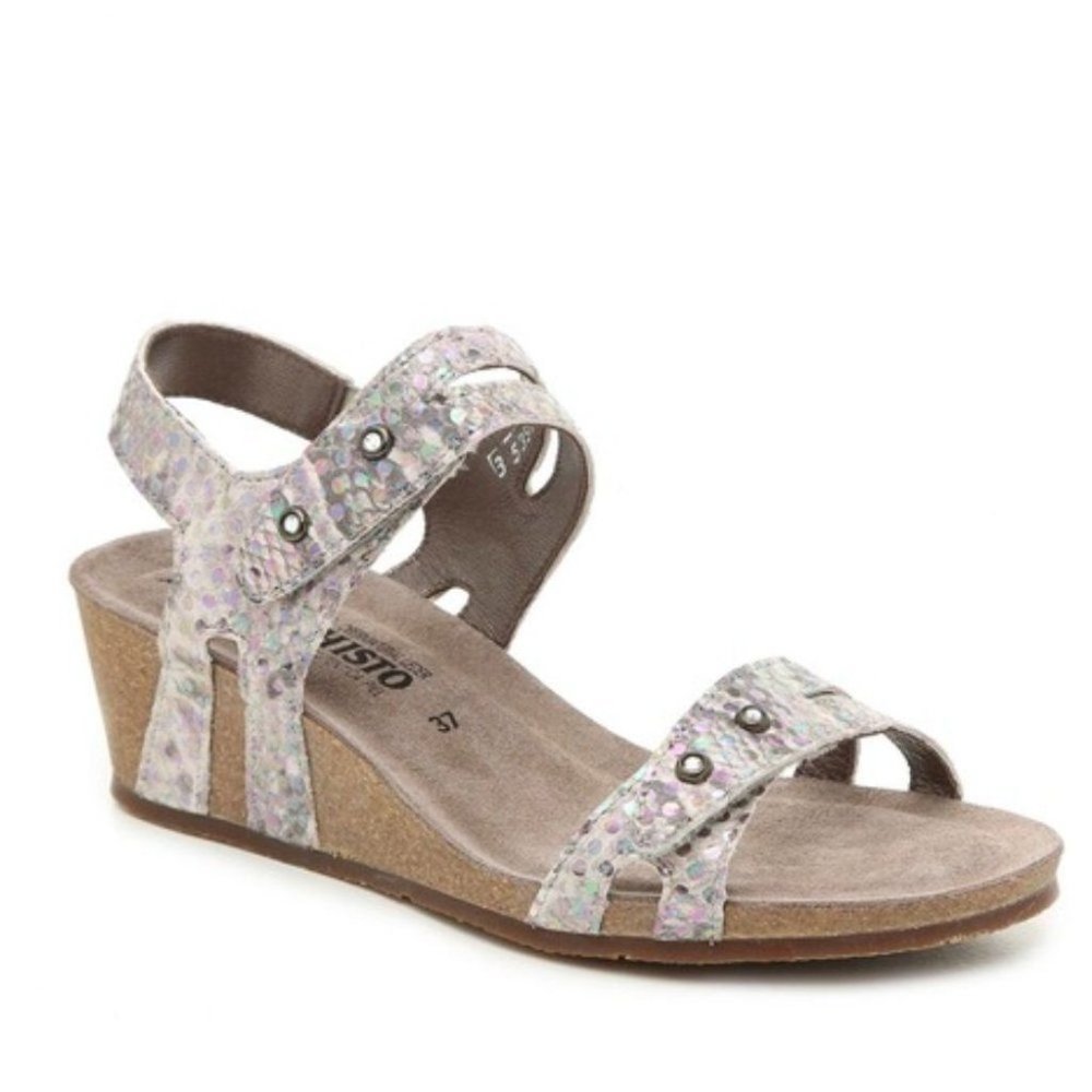 Mephisto Women's Multi-Color Sparkle Wedge Sandals